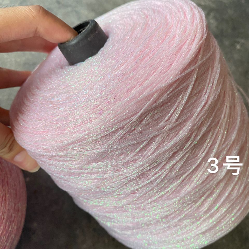 Color: Red - 50g/ball Colorful Unique Gold Silver Wool Cotton Metallic Yarn Skein Crochet Thread Glitter Hand-woven Craft Bag