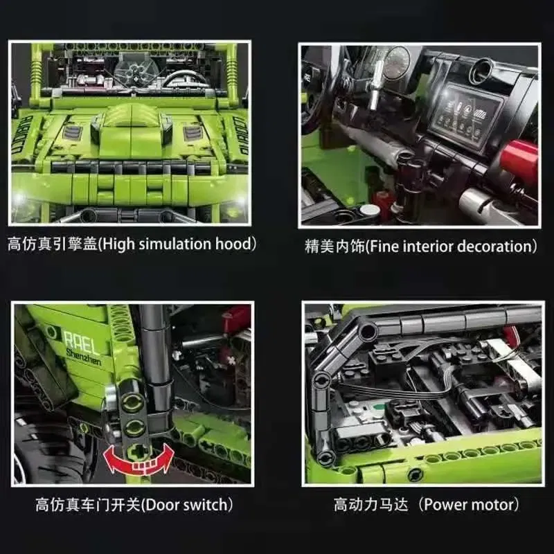 Color: army green - Technical Car APP Remote Control Motor Power SUV Series Building Blocks Bricks MOC Off-road Vehicle Model Sets Boy Toys Kid Gift