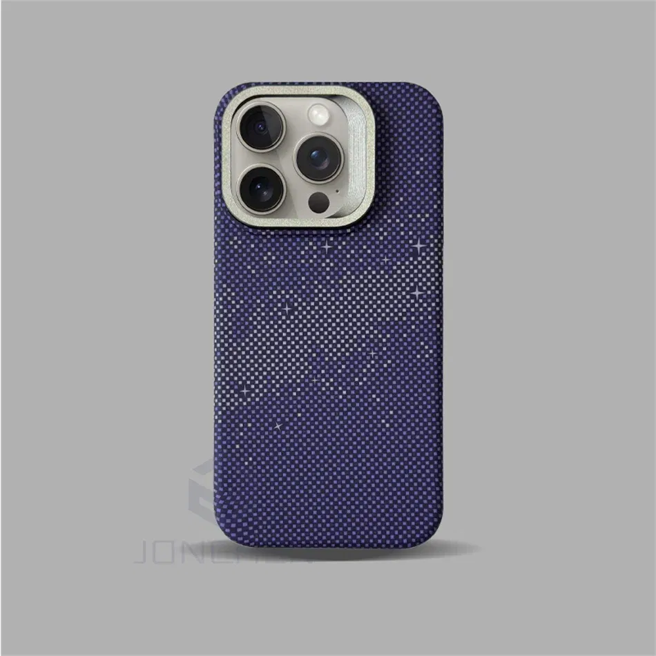 Color: MULTI, Material: Plastic - Luxury Magnetic Stand Metal Lens Relief Carbon Fibre Pattern For Magsafe Case For iPhone 15 14 13 Pro Max Shockproof  Back Cover