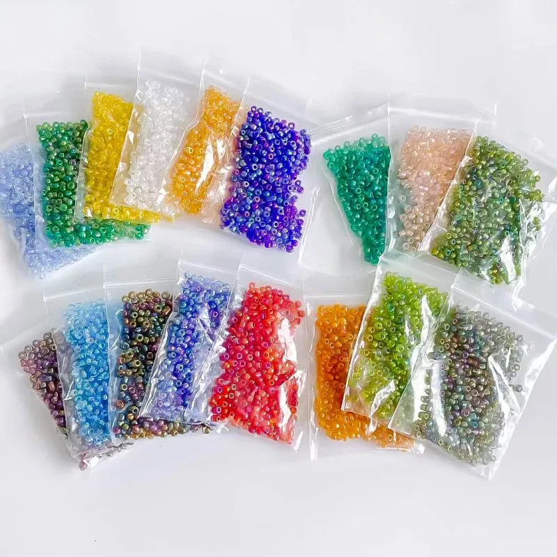 Color: light yellow, Item Diameter: 2mm - 2mm 3mm 4mm Glass Seed Loose Beads Small Charms DIY Craft Bracelet Beads for Jewelry Making Supplies Necklace Accessories
