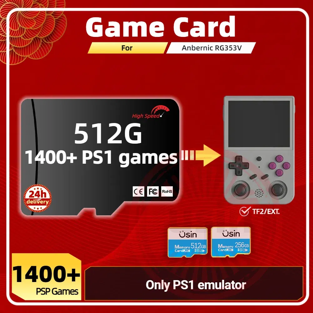 Color: PURPLE, Ships From: CHINA - Game Card For Anbernic RG353V RG353VS Memory TF Plug&Play Pre-install Retro Games PSP PS1 SD portable High Speed Card 1Tb 512G