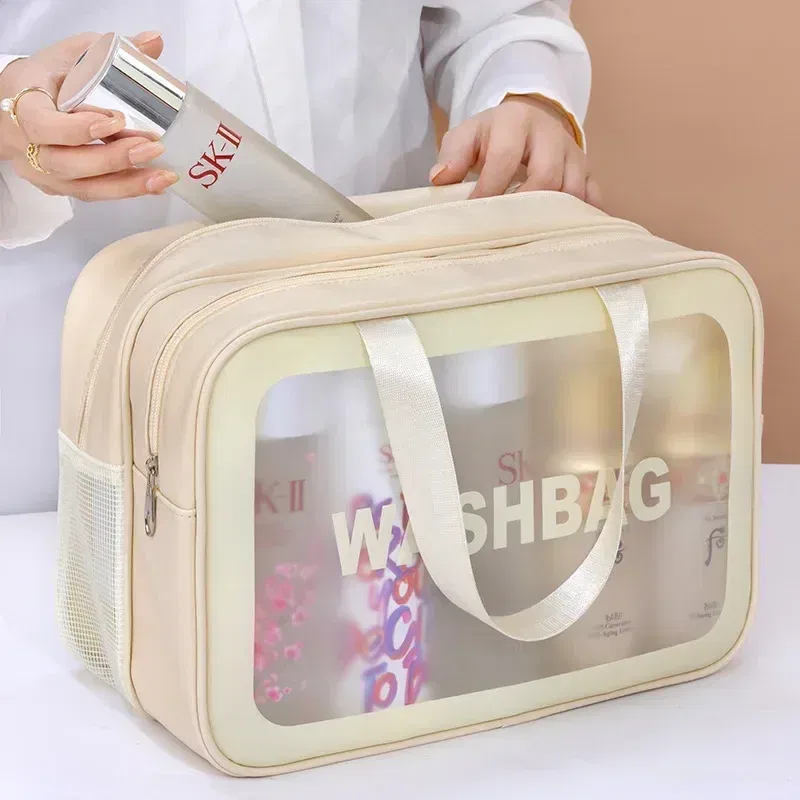 Color: PURPLE - Wet-dry separation makeup bag portable toiletry bag travel essentials large capacity storage bag fitness swimming essentials