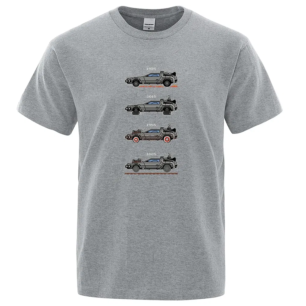 Color: Brown, Size: L - Retro Style Back To The Future Print Funny Tshirts Men Women Cotton T-Shirts Oversized Loose Tee Clothes Harajuku O-Neck Tops