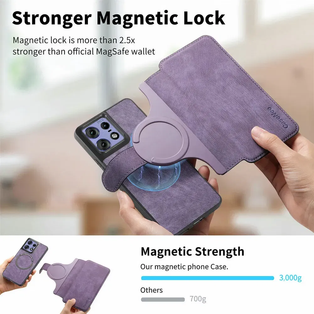 Color: Beige, Material: CANVAS - Edge 50 60 Fusion 5G Flip Case For Motorola Edge 60 Pro 2In1 Detachable Leather Wallet Funda Moto Edge 50 Neo 60 Pro S50 Cover