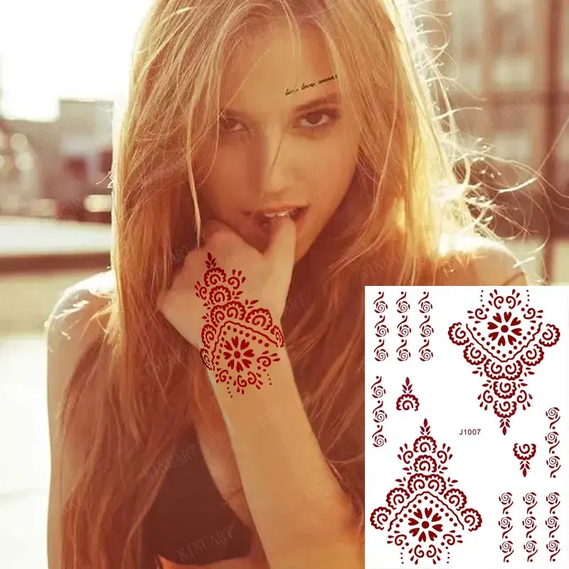 Color: Sky blue, Ships From: CHINA - Waterproof Temporary Tattoos for Women Henna Tattoo Stickers Mehndi Design Fake Tattoo for Hand Leg Sleeve Body Art Hena Tatoo