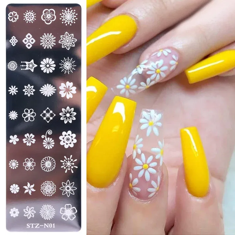 Color: army green - 12Designs Retro Flower Butterfly Nail Art Templates Stamping Plate Snowflake Animal Lace Stamp Templates Plate Image Decor Tools