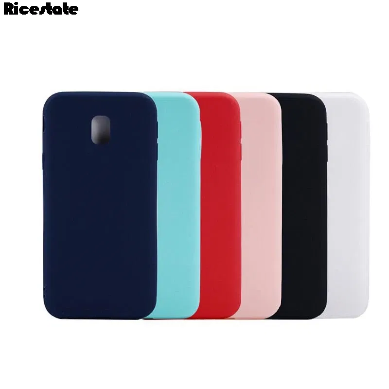 Color: black, Material: PU - Solid color Case For Samsung Galaxy J5 J530 J3 J330 J7 2017 J730 J4 J6 Plus J8 2018 European version Matte Silicone soft case