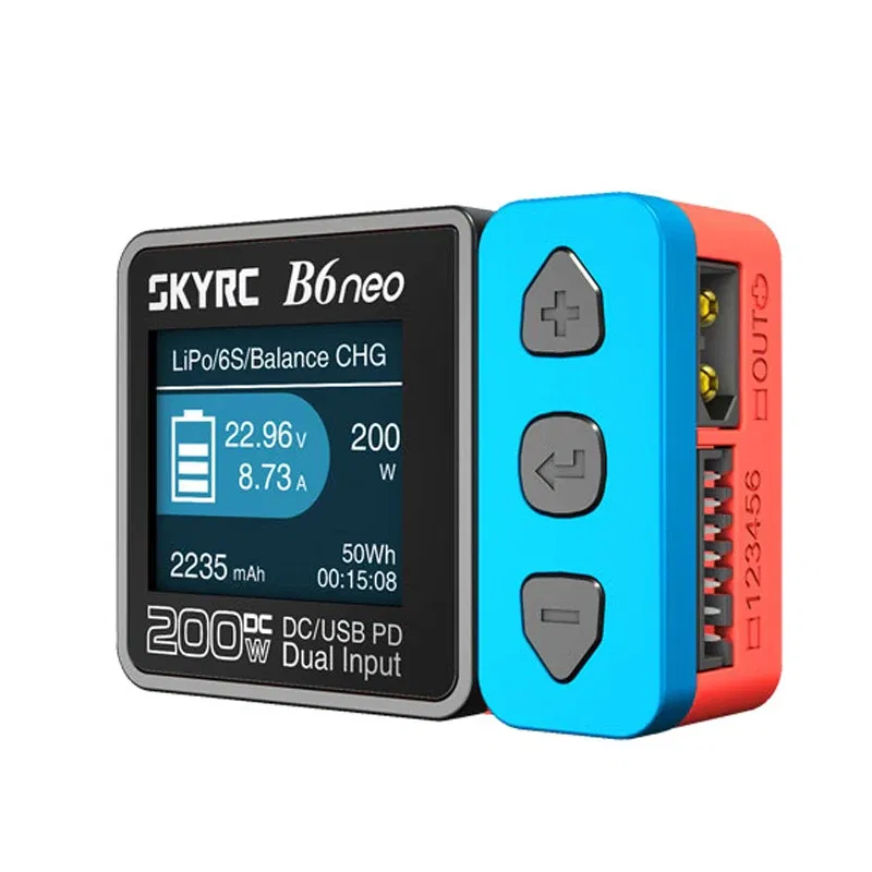 Color: PURPLE - 2023  NEW SkyRC B6 Neo Smart Charger DC 200W PD 80W LiPo Battery Balance Discharger SK-100198 B6 Neo