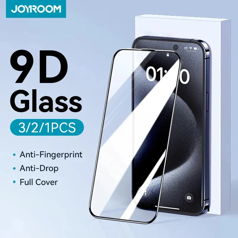 Bundle: 4 pieces, Material: High Definition - Joyroom 1/2/3pcs HD Glass Screen Protector for iPhone 16 15 14 13 12 11 Pro Max Full Screen Tempered Glass Protection for iPhone