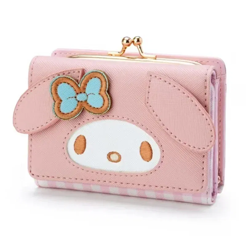 Color: Light Grey - Hello Kitty Coin Purse Creative Small Wallet Wholesale Mini Purses My Melody Kuromi Keychain Wallet Lipstick Purse Kawaii Clutch