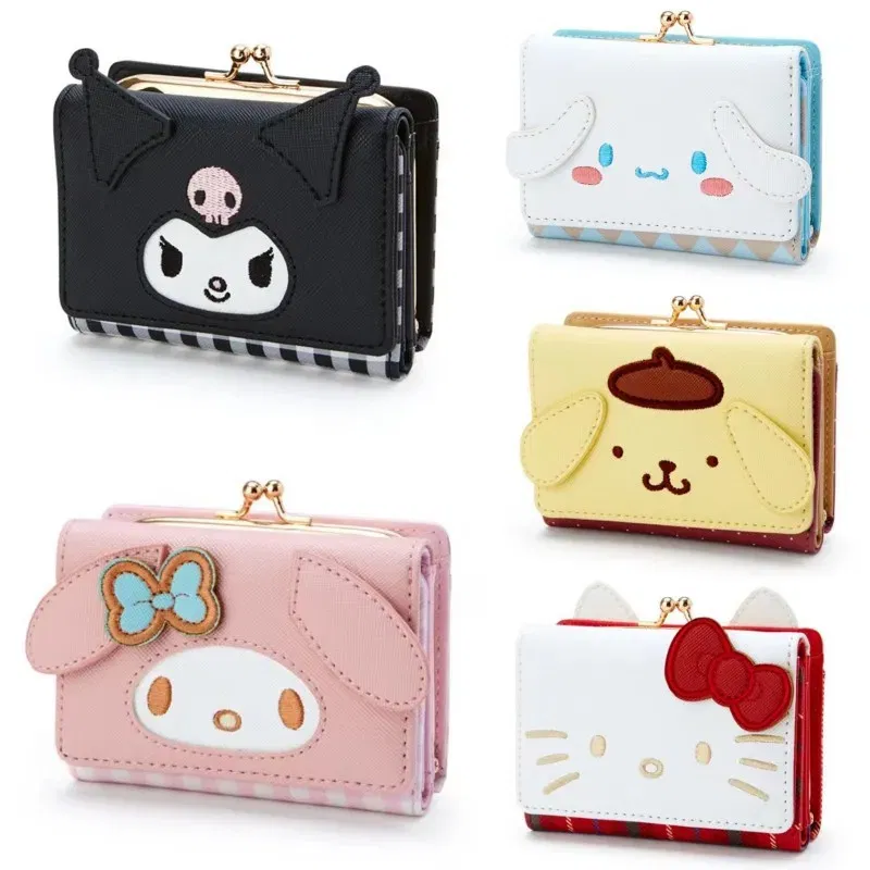 Color: Light Grey - Hello Kitty Coin Purse Creative Small Wallet Wholesale Mini Purses My Melody Kuromi Keychain Wallet Lipstick Purse Kawaii Clutch