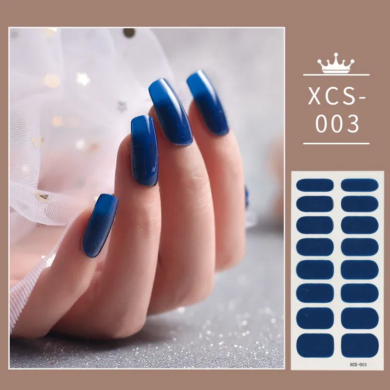Color: Watermelon red - Rose Red Shiny Twinkle Full Cover Nail Stickers Sticker For Nails Self Adhesive Nail Sticker Fashion Nail Stickers Beauty