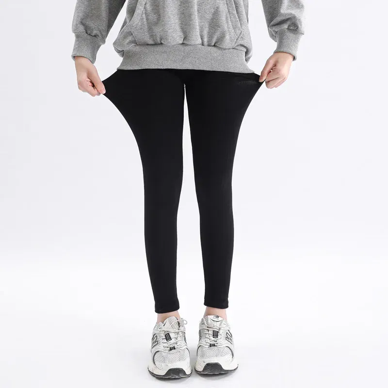 Color: Dark Grey, Kid Size: 6 - Girls' Leggings Spring And Autumn Style 95 Cotton Female Baby Elastic Pants Children's Slim outer Wear Pants