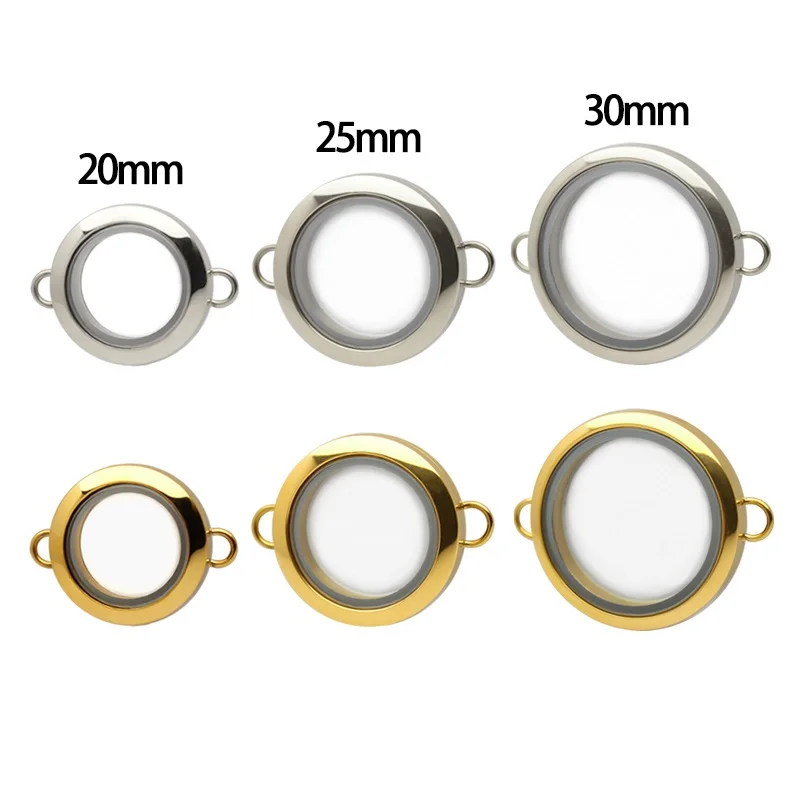 Metal Color: cobalt violet - 1pc 20mm 25mm 30mm Stainless Steel Floating Locket Glass Memory twist Locket silver gold color For Bracelet Jewelry Making