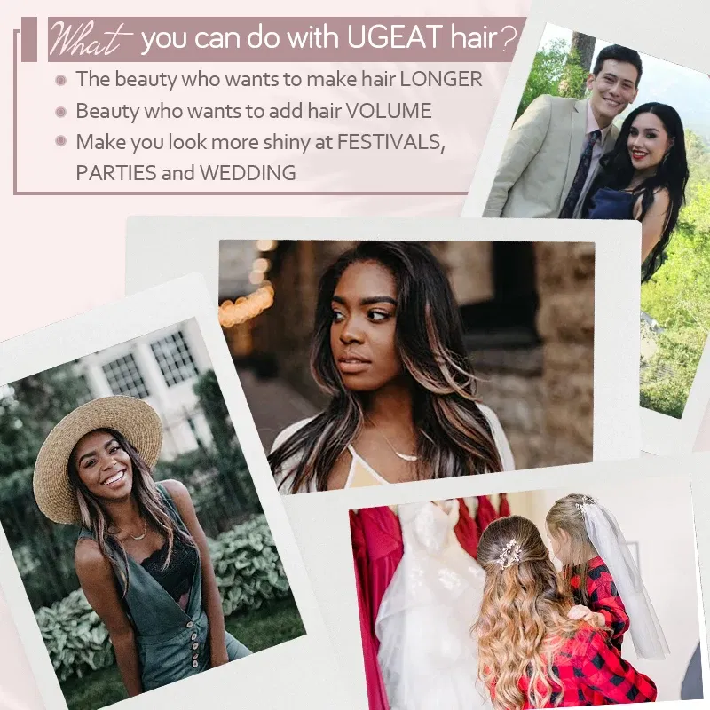 Color: Fuschia, Length: 18 inches, Weight Per Package: 120g/Set - [16 Colors] Ugeat Clip in Hair Extensions Human Hair 14-22" Double Weft Remy Hair Full Head Clip in Extensions for Woman 7Pcs