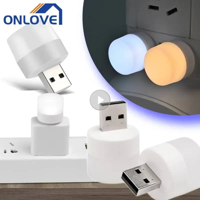 Emitting Color: Dark blue, Ships From: CHINA - Mini USB Desk Lamp Bulb Eye Protection LED Night Light Gift Charging USB Small Round Book Lamp Christmas Bedroom Decoration