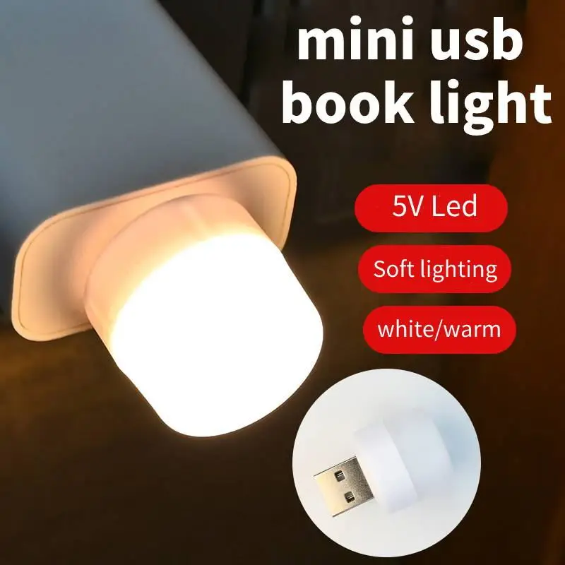 Emitting Color: Dark blue, Ships From: CHINA - Mini USB Desk Lamp Bulb Eye Protection LED Night Light Gift Charging USB Small Round Book Lamp Christmas Bedroom Decoration