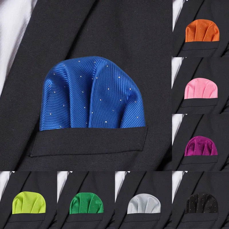 Color: Emerald Green - Fashion Dots Suits Pocket Square For Men Business Chest Towel Hanky Gentlemen Hankies Classic Suit Napkin Mens Handkerchief