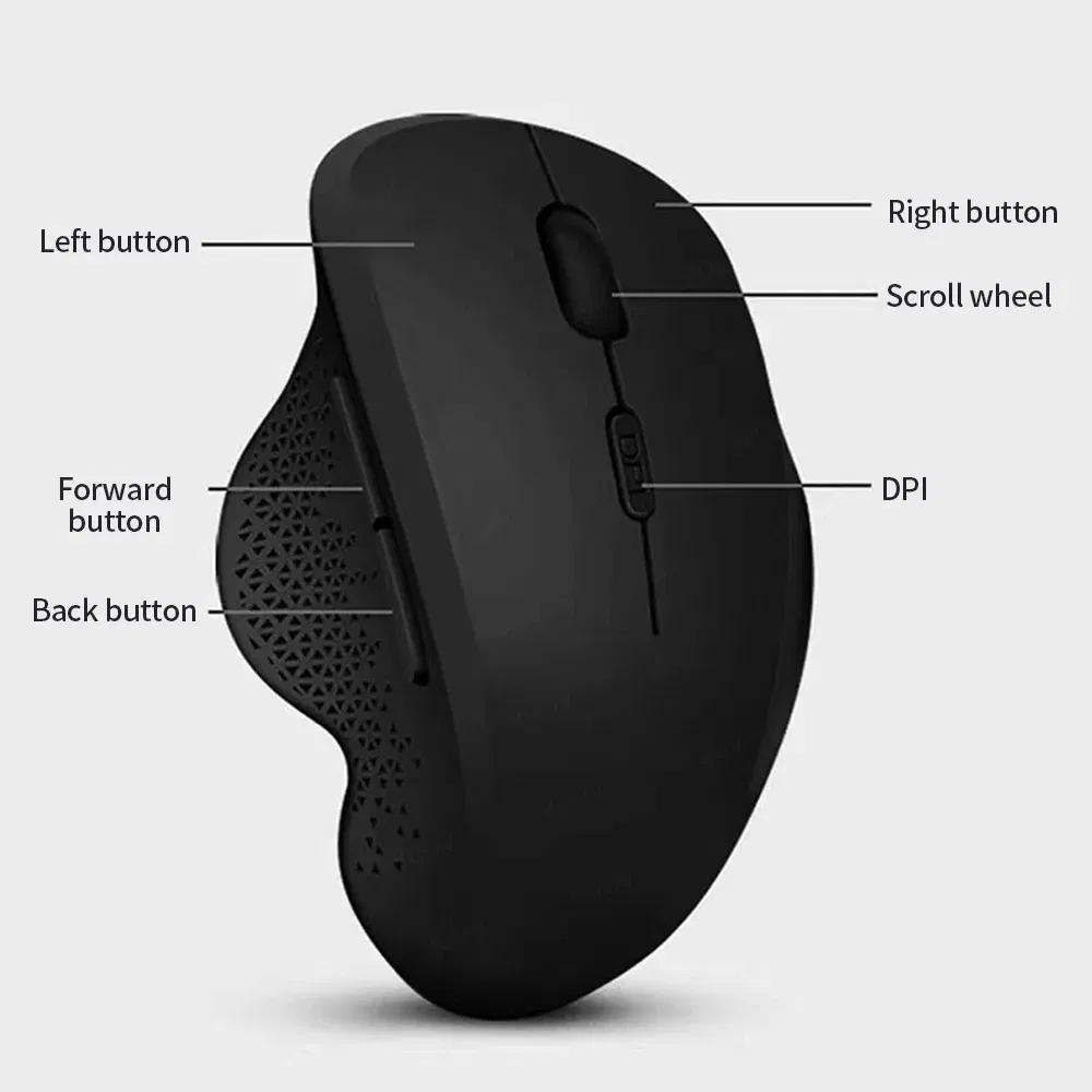 Color: Black - Ergonomic Rechargeable Wireless Bluetooth Mouse for PC Computer Laptop Macbook 1600DPI Dual Mode Mouse for IOS Android Tablet