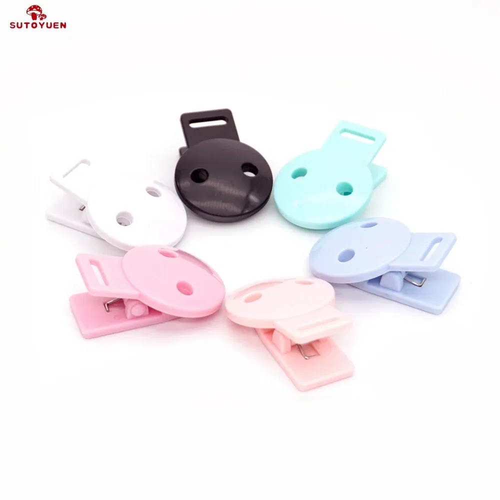 Color: MULTI - Sutoyuen 20pcs Round Head Pacifier Clip Soother Holder For DIY Beads Baby Dummy Chain Plastic Pacifier Clips Baby Accessories