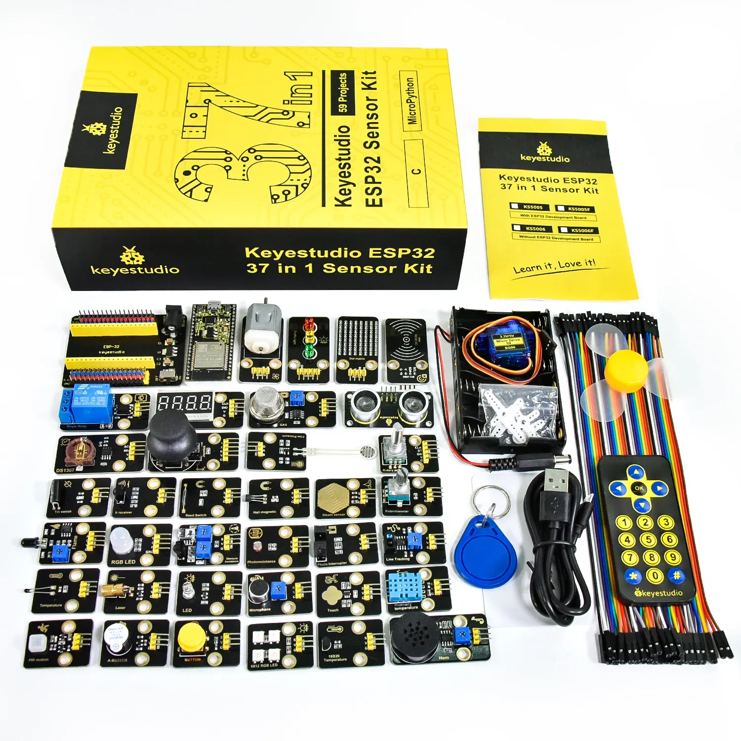 Color: Fuchsia - Keyestudio? ESP32 RFID 37 in 1? Sensor Kit with ESP32 Board For Arduino STEM Electronic DIY Kit For Adults Programming(59Projects)