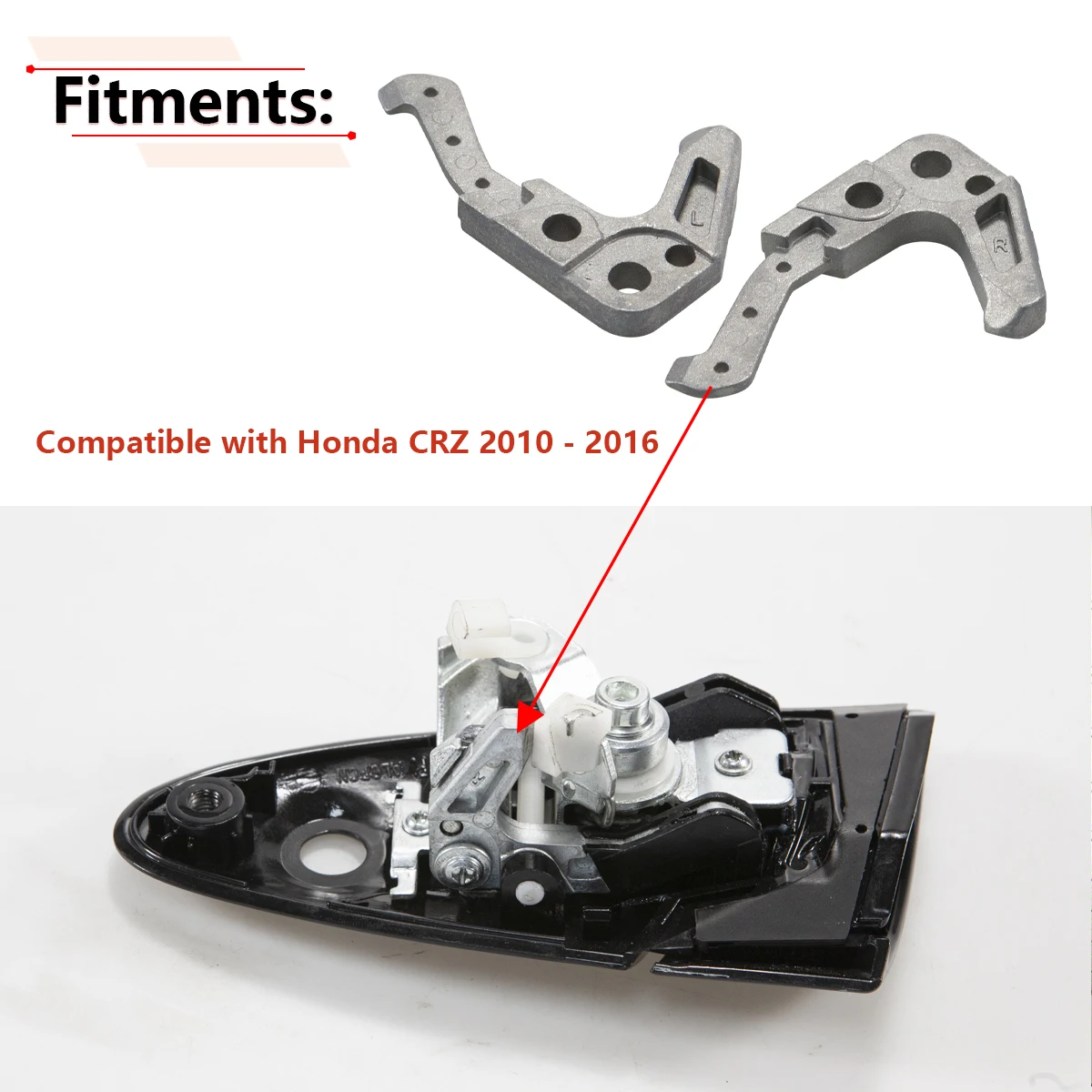 Color: Dark Grey - Exterior Outer Door Handle Repair Kit Left Right For Honda CRZ 2010 2011 2012 2013 2014 2015 2016 Car Outside Parts Replacement