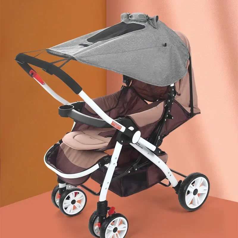 Color: Blue - Universal Baby Stroller Accessories Sun Shade UV Protection Sunshade Carriage Canopy Cover for Prams Infants Car Seat Sun Visor
