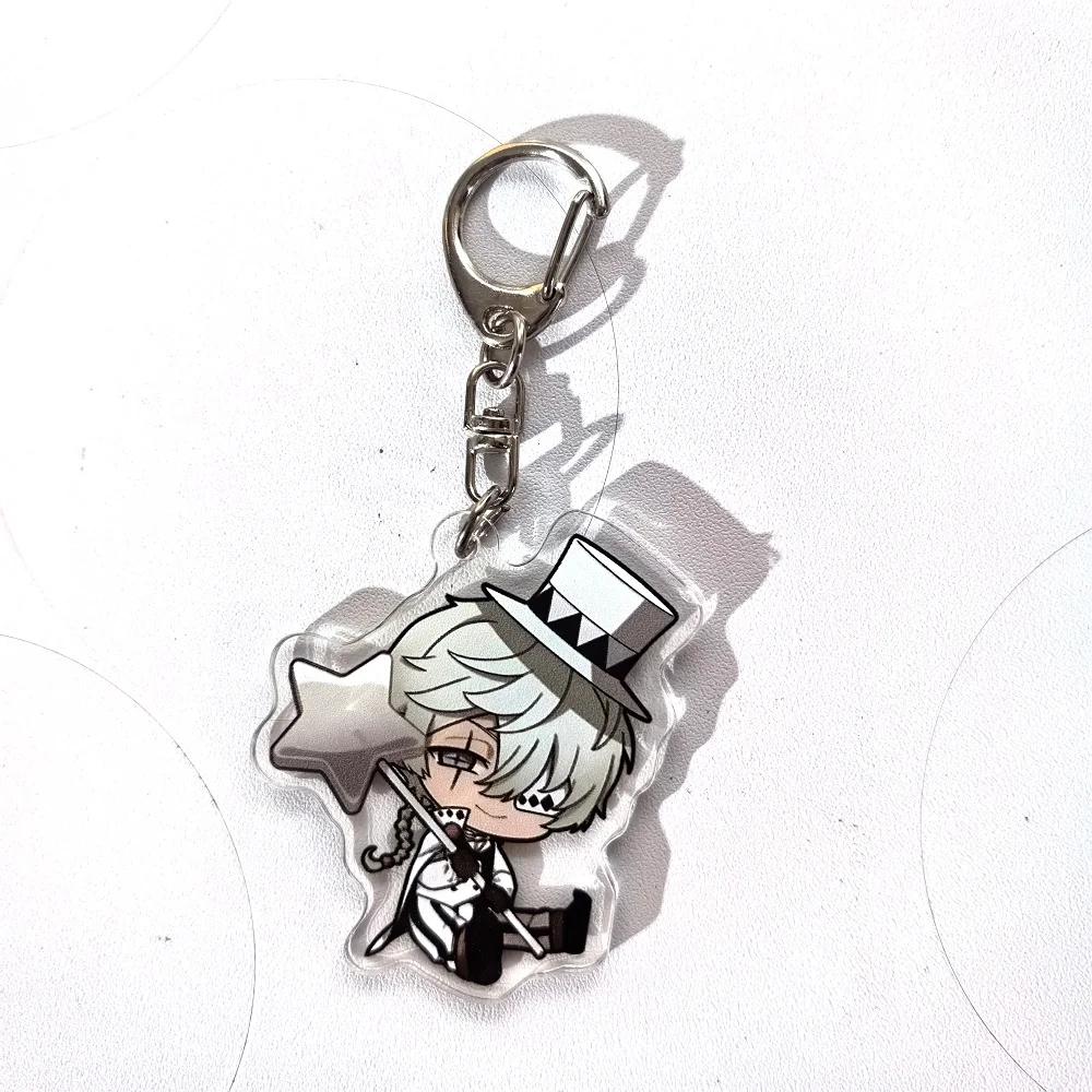 Color: PURPLE, Size: 6 cm - Anime Bungou Stray Dogs Arcylic Keychain Atsushi Nakajima Dazai Flower Key Chain Women Men Accessories Bag Pendant Chaveio Gifts