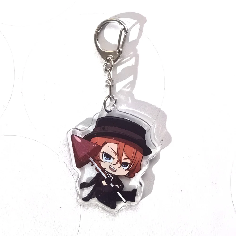 Color: PURPLE, Size: 6 cm - Anime Bungou Stray Dogs Arcylic Keychain Atsushi Nakajima Dazai Flower Key Chain Women Men Accessories Bag Pendant Chaveio Gifts