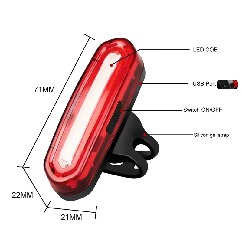 Color: Yellow - Cycling Tail Light Outdoor Highlight USB Charging Mountain Led Warning  Bike Lights Tail Lamp Rear Light Bicycle Accessories