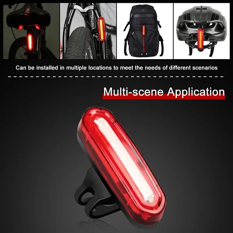 Color: Yellow - Cycling Tail Light Outdoor Highlight USB Charging Mountain Led Warning  Bike Lights Tail Lamp Rear Light Bicycle Accessories