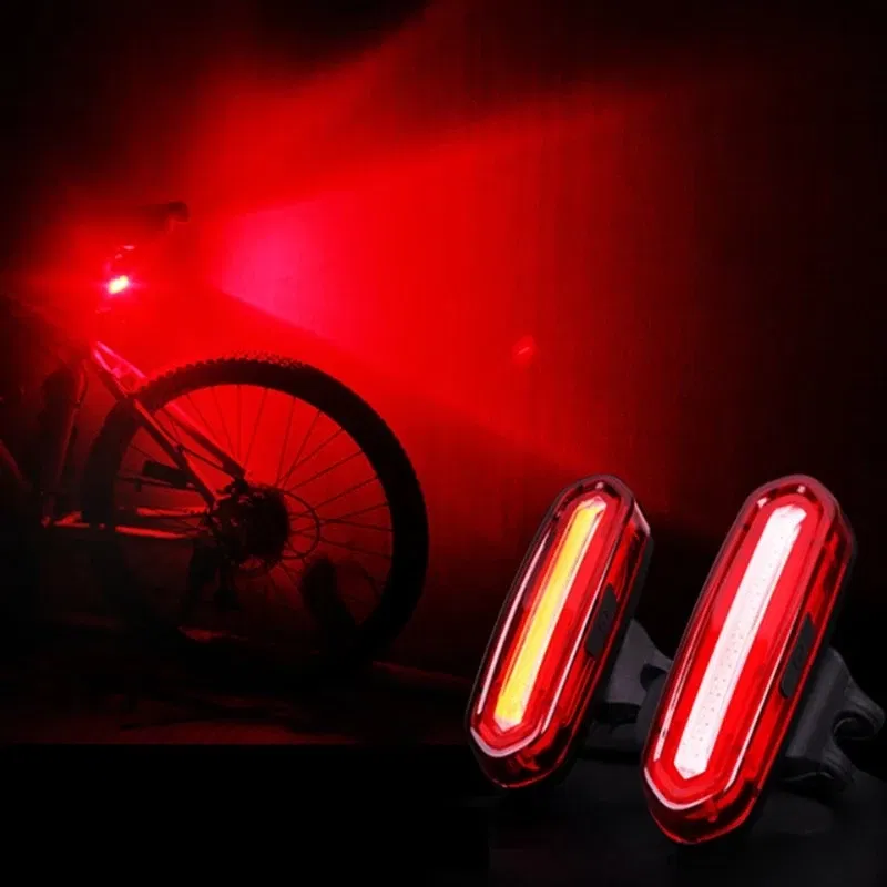 Color: Yellow - Cycling Tail Light Outdoor Highlight USB Charging Mountain Led Warning  Bike Lights Tail Lamp Rear Light Bicycle Accessories