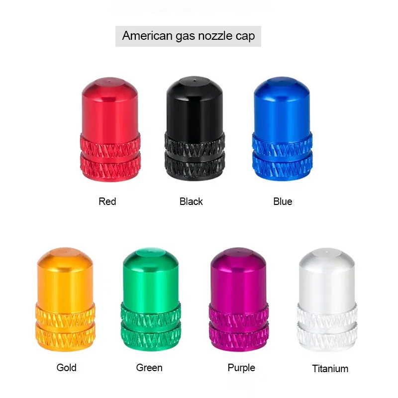 Color: PURPLE - 2pc Bicycle Valve Cap Aluminum Alloy Presta/Schrader Road Mountain Bike Tire Valve Cap Dust Protection Cover Bicycle Accessories