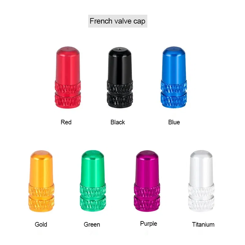 Color: PURPLE - 2pc Bicycle Valve Cap Aluminum Alloy Presta/Schrader Road Mountain Bike Tire Valve Cap Dust Protection Cover Bicycle Accessories