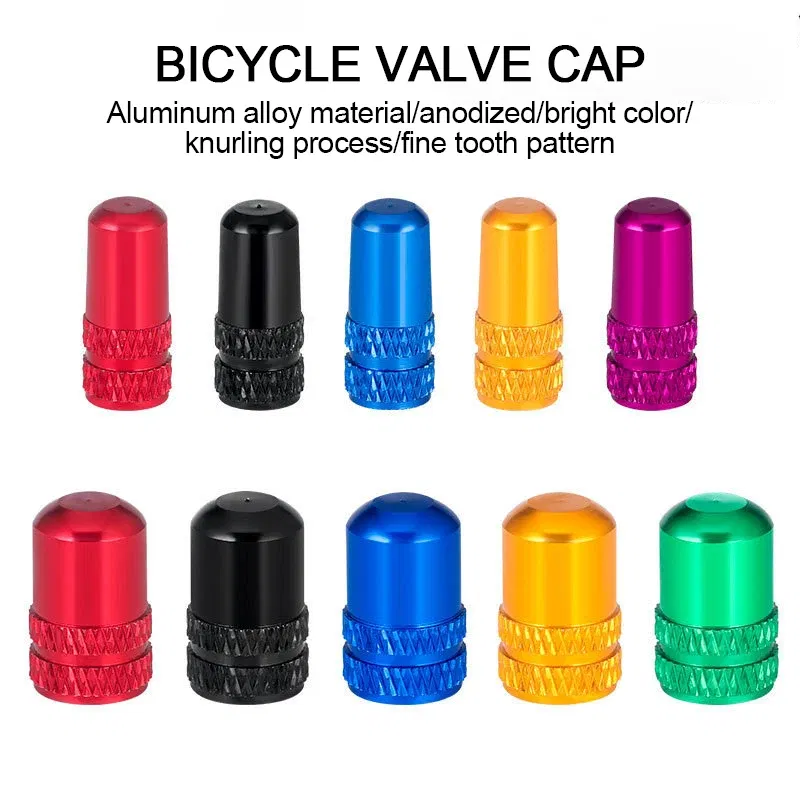 Color: PURPLE - 2pc Bicycle Valve Cap Aluminum Alloy Presta/Schrader Road Mountain Bike Tire Valve Cap Dust Protection Cover Bicycle Accessories