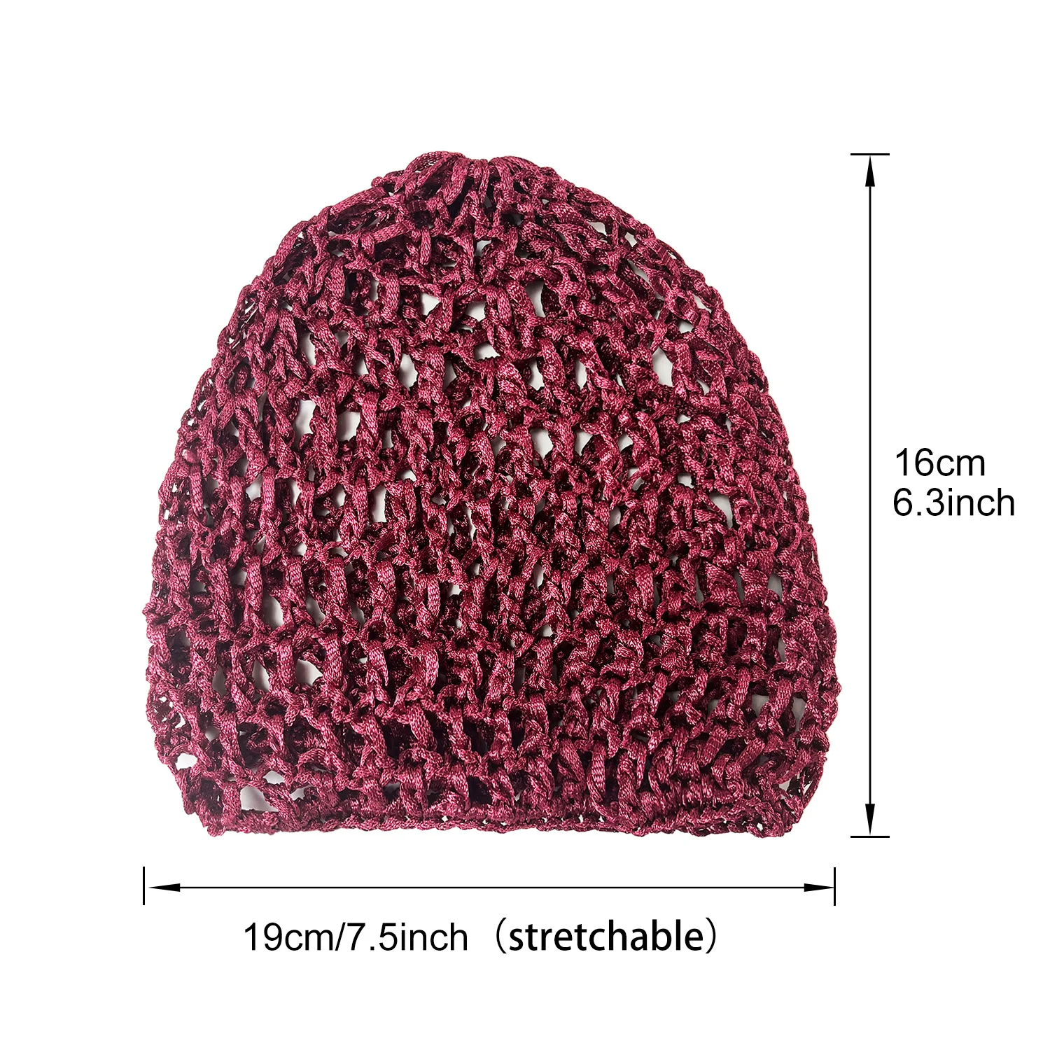 Color: black - Womens Mesh Hair Net Crochet Cap Stylish Bar Hair Net Hand-crocheted Silk Mesh Hair Accessories Hats Turban Night Cover  Beanie