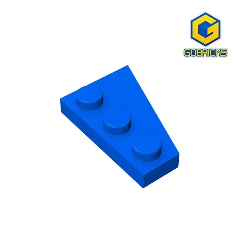 Color: VIOLET/?«?—?…° - Gobricks GDS-546 Wedge, Plate 3 x 2 Left  compatible with lego 43723 pieces of children's DIY Assemble Building Blocks