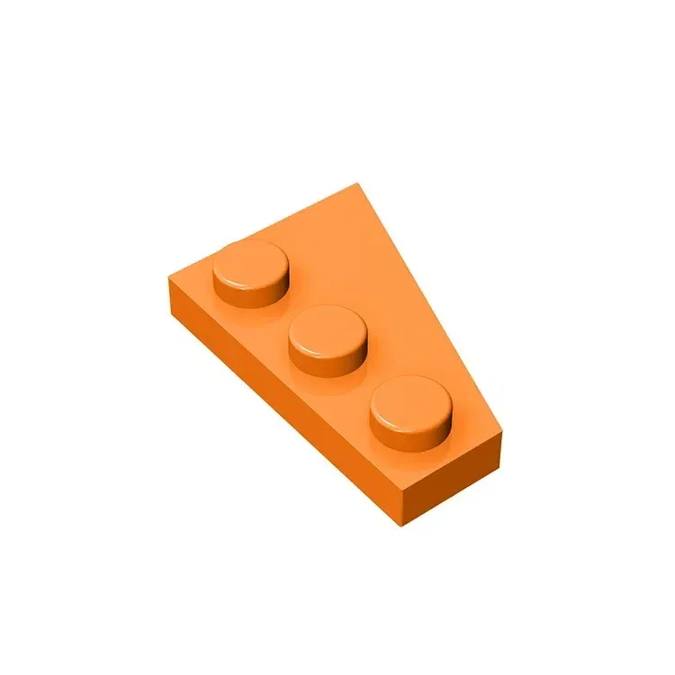 Color: VIOLET/?«?—?…° - Gobricks GDS-546 Wedge, Plate 3 x 2 Left  compatible with lego 43723 pieces of children's DIY Assemble Building Blocks