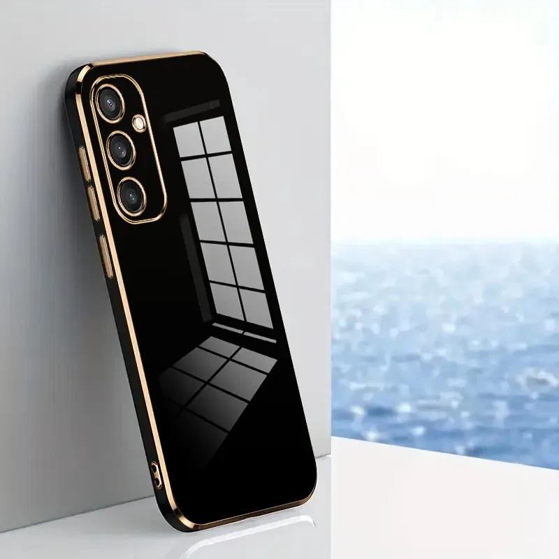 Material: Acrylic, Color: Black - TPU Electroplating Case for Samsung Galaxy Note 10 20 Plus UItra S20 FE S21FE S21 S22 S23 S24 Plus Uitra A52 A71 A51 A72 Cover