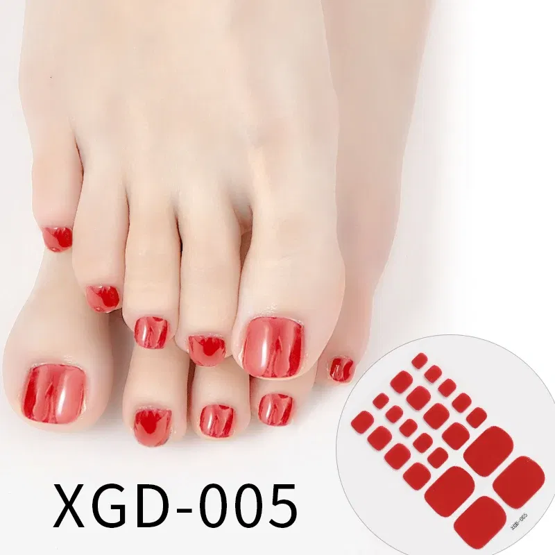 Color: transparent - Dropshipping 22tips Waterproof Toe Nail Stickers Full Cover Foot Decals Nail Art Stickers for Nails Wraps Adhesive False Nails