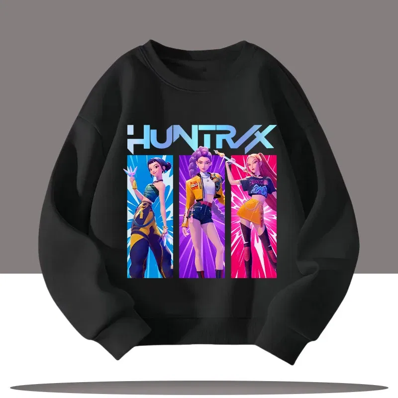 Color: Silver, Kid Size: 10 - K-pop Demon Hunters New Children's Round-neck Sports Shirt with Cartoon Print - 3-12 Years Old Cute Girl Casual Top