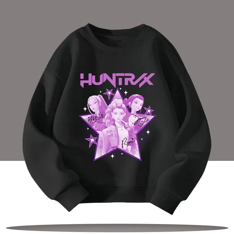 Color: Silver, Kid Size: 10 - K-pop Demon Hunters New Children's Round-neck Sports Shirt with Cartoon Print - 3-12 Years Old Cute Girl Casual Top