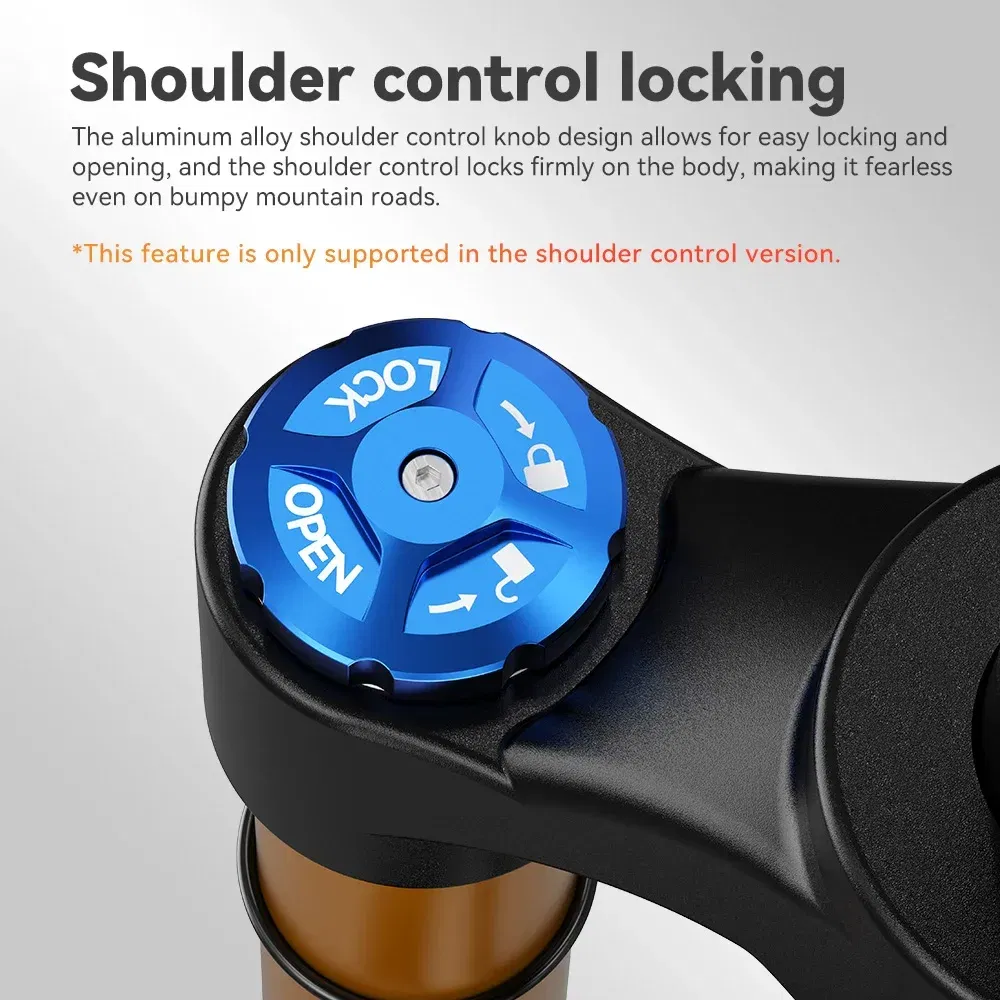 Color: Blue - TANKE Bike Fork Rebound Adjustable MTB Air Front Suspension 26/27.5/29 Inch 120mm Travel Quick Release Fork Bicycle Accessories