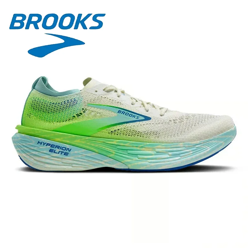 Color: MULTI, Shoe Size: 45 - Brooks Hyperion Elite 4 Series Gray Green Men's Casual Running Shoes Daily Cushioning Breathable Walking Sports Shoes