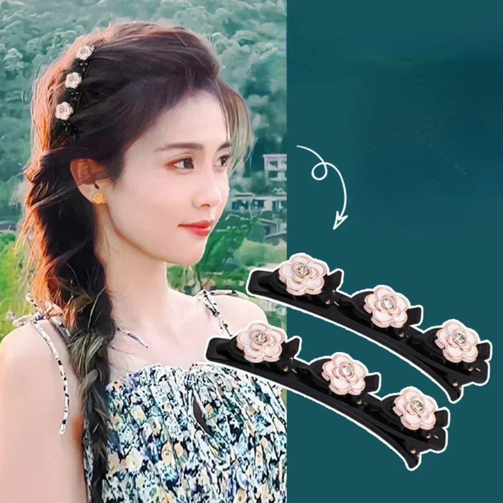 Color: light green - Double Layer Braided Hairpin Hair Hoop Broken Hair Clip Women Hairpin Korean Fixed Headband New Hairpin Lazy Hair Accessories