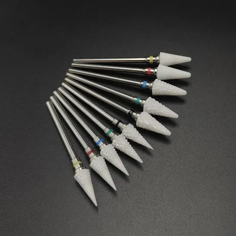 Color: Blue - Ceramic Carbide Nail Drill Bit Rotate Burr Milling Nail Cutter Bits Electric Drill Machine For Manicure Pedicure Tools