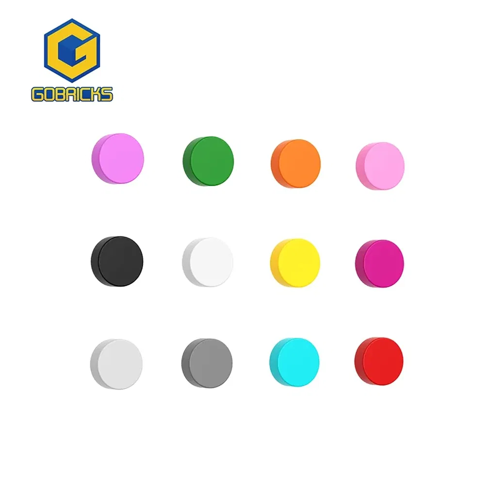 Color: Light Grey - Gobricks 10PCS Building Blocks Assembles Particles Moc 98138  1x1 Block DIY With Bumps Compatible With Educational Toys For Kids