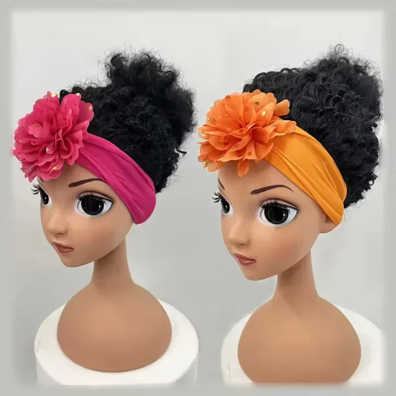 Color: GRAY, Ships From: CHINA - Popular Beauty Girls Full Head Feel Like Human Hair Wig for Kids Girls Synthetic Headband Wigs Soft Breathable Wigs for Baby
