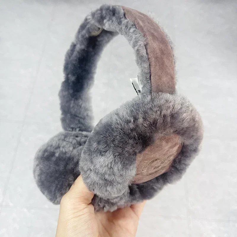 Color: WHITE - 1PC Solid Color Soft Plush Ear Warmer Winter Warm Earmuffs Fashion Ear Cover Outdoor Cold Protection EarMuffs Folding Earflap