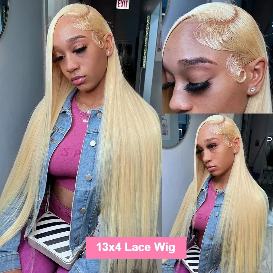 Hair Color: #16, Stretched Length: 28inches, Density: 250%, Ships From: CHINA - Blonde 613 Hd Lace Frontal Wig 13x6 13x4 Transparent Hd Lace Front Wig 30 Inch Brazilian Bone Straight Colored Human Hair Wigs